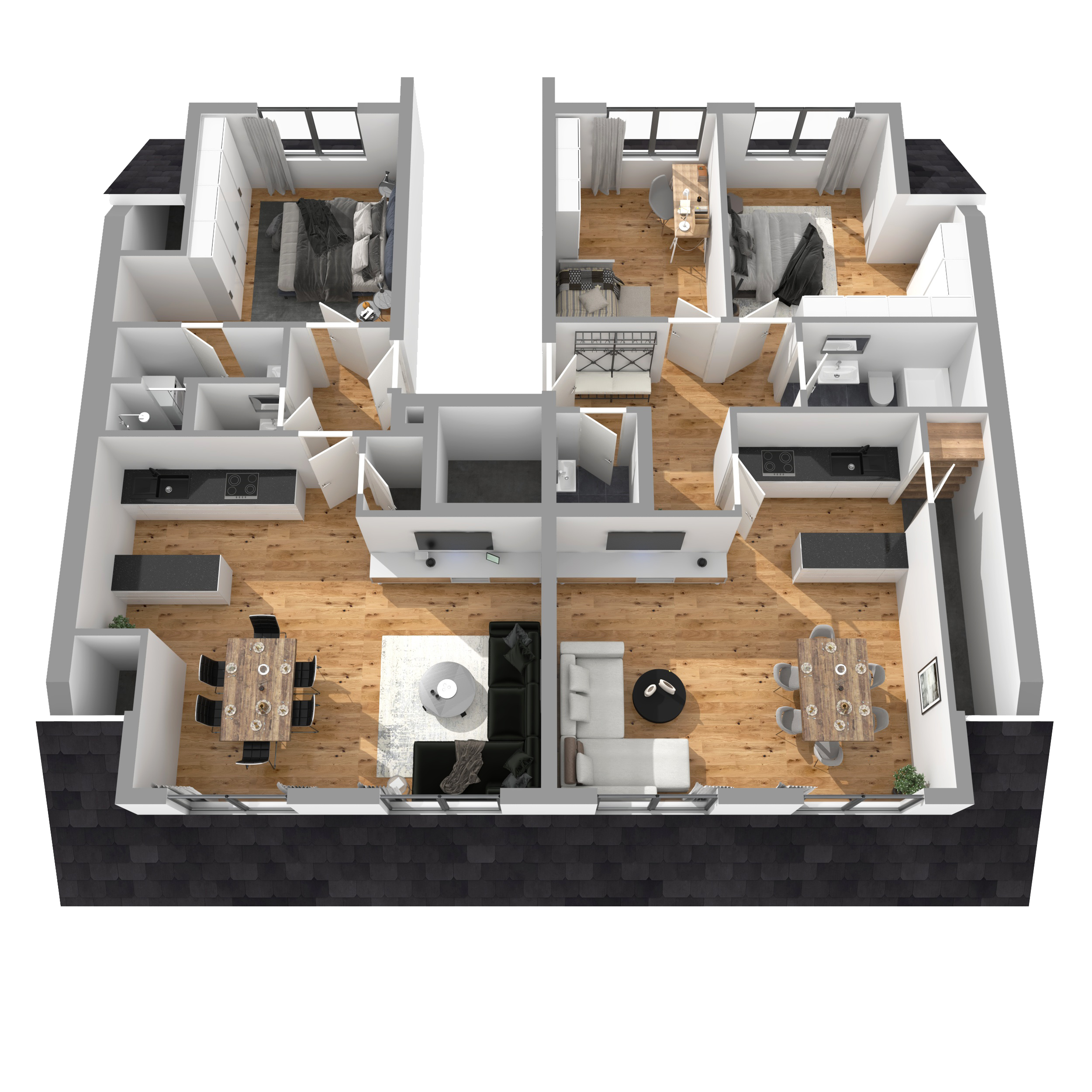 Bestandsentwicklung Wohnraum Bodensee – 3D-Visualisierung Dachgeschossausbau – Handwertig GmbH